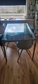 Uitschuifbare glazen eettafel - Gratis af te halen, Huis en Inrichting, Tafels | Eettafels, Ophalen of Verzenden, Gebruikt, Glas