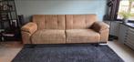 Cognac suede look bank 3-zits | verstelbare armleuningen, Ophalen, Gebruikt, Driepersoons, 75 tot 100 cm