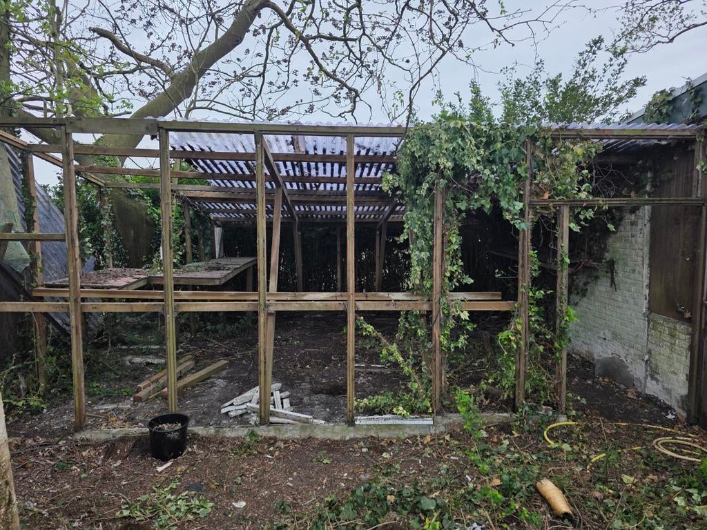 Houten kas frame 6x7, Tuin en Terras, Ophalen, Glas, Gebruikt, Overige materialen