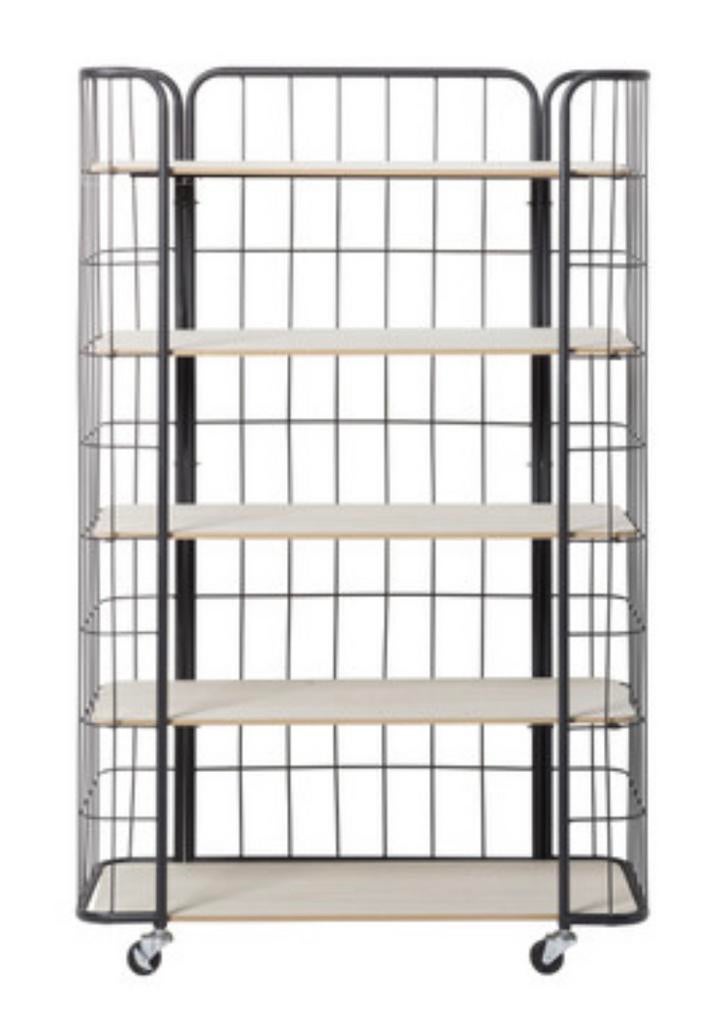 Bakkerskast / Opbergrek met 5 planken en wielen, Ophalen, Gebruikt