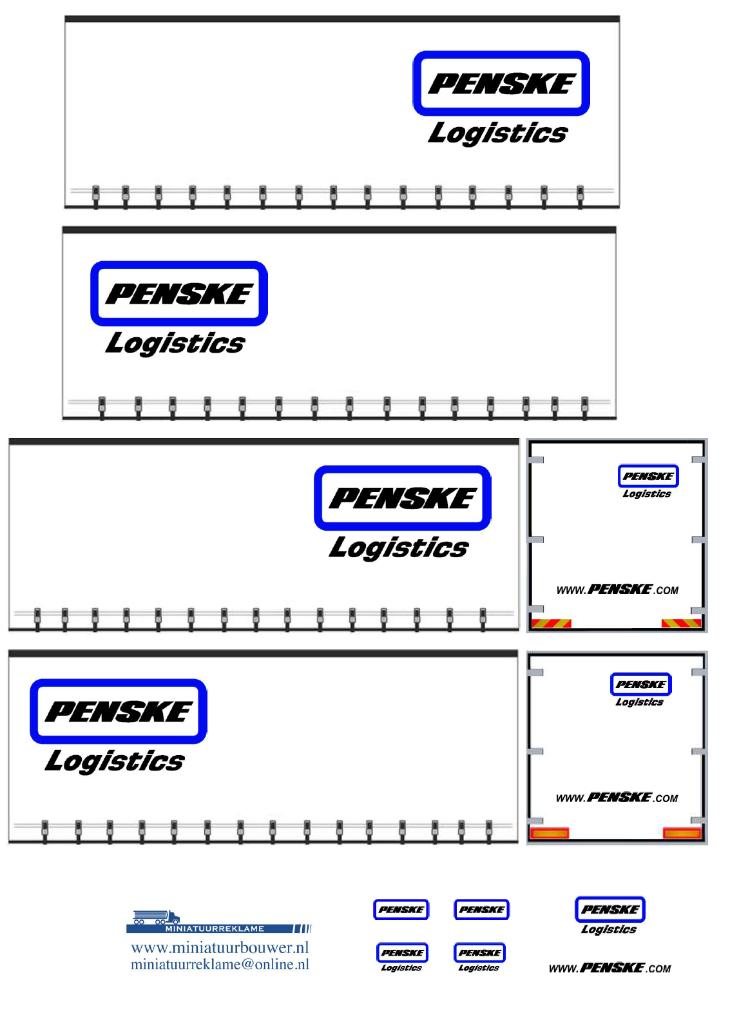 Vrachtauto decal 1:50 Penske logistics ( type 3 ), Verzenden, Nieuw, Bus of Vrachtwagen, Overige merken