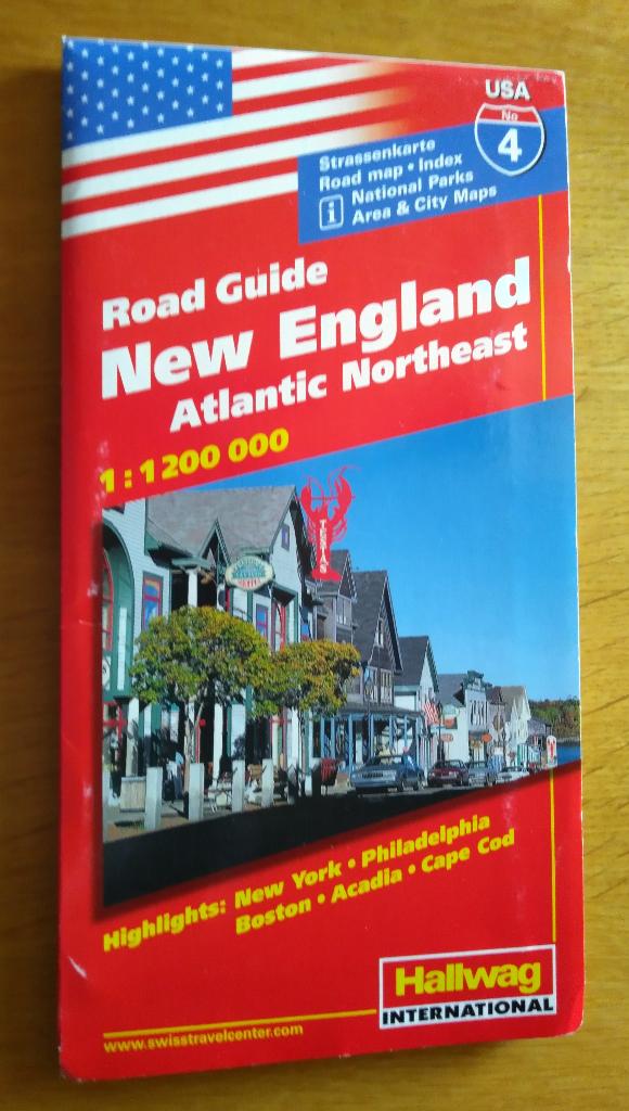 Road Map New England Atlantic Northeast ( Hallwag ), Boeken, Atlassen en Landkaarten, Overige gebieden, Ophalen of Verzenden, Zo goed als nieuw