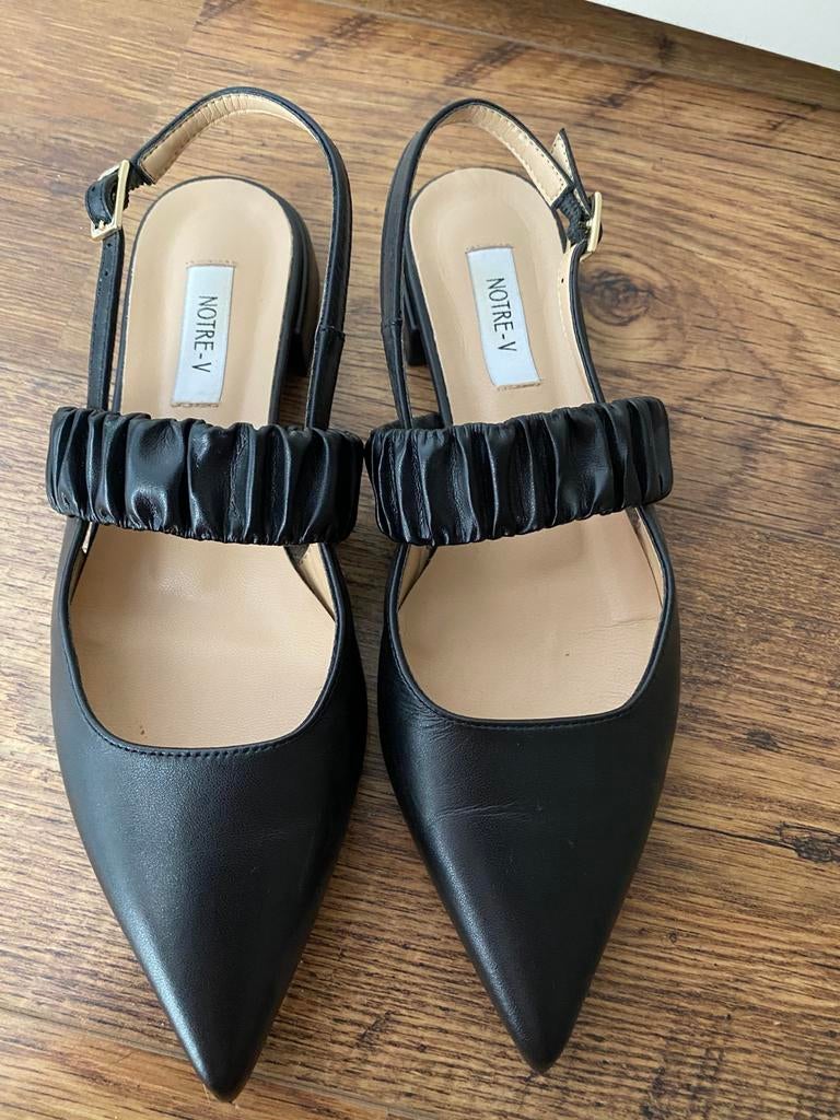 Notre v (omoda) slingbacks, Kleding | Dames, Schoenen, Zwart, Overige typen, Ophalen of Verzenden, Zo goed als nieuw