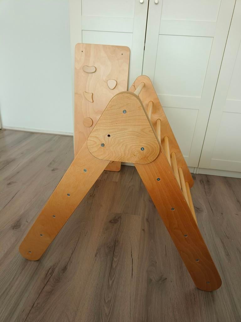 Leg&go klimrek naturel met klimwand/glijbaan Montessori, Ophalen, Zo goed als nieuw, Klimwand