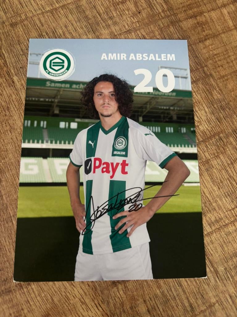 Amir Absalem - FC Groningen Spelerskaart, Ophalen of Verzenden, Zo goed als nieuw, Overige binnenlandse clubs, Spelerskaart