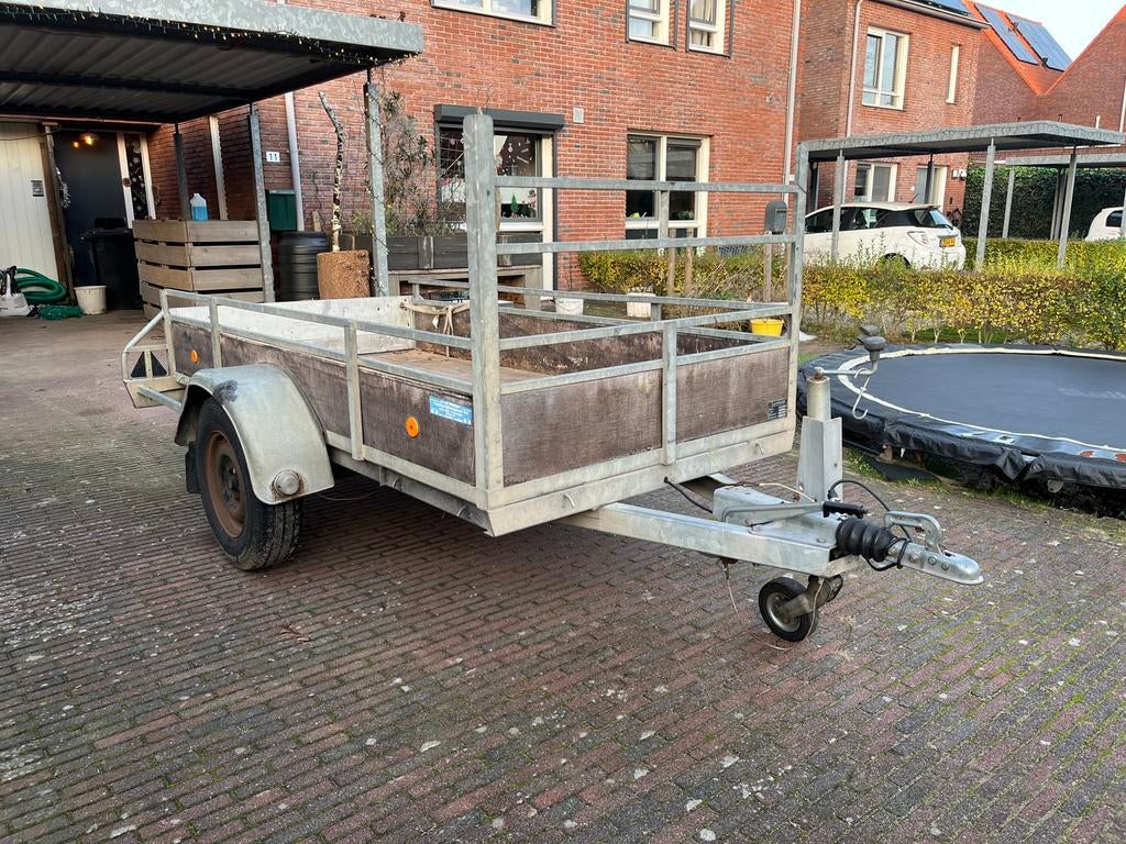 Aanhanger binnenmaat 127x252cm 1200kg max massa, Auto diversen, Aanhangers en Bagagewagens, Ophalen, Gebruikt