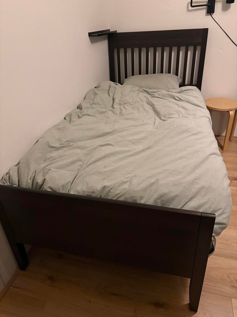 IKEA Idanas bedframe 90x200 (zonder lattenbodem), Ophalen, 90 cm, Eenpersoons, Bruin