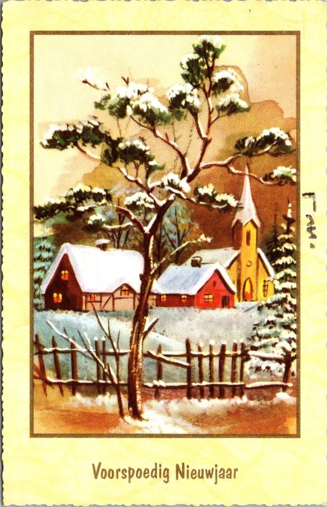 Voorspoedig Nieuwjaar - 2 oude nieuwjaarskaarten jaren 60, Verzenden, 1960 tot 1980, Gelopen, Feest(dag)
