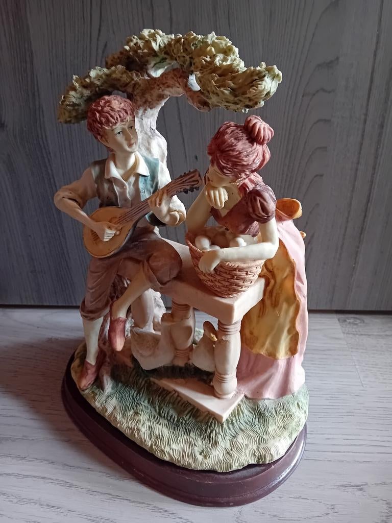 Beeld man, vrouw en ganzen, Ophalen of Verzenden, Zo goed als nieuw, Steen/keramiek