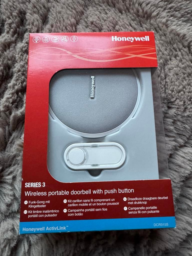 Honeywell Draadloze Draagbare Deurbel met Drukknop DCR315S, Ophalen of Verzenden, Nieuw, Draadloos