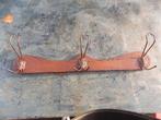 Kapstok wand art deco met oude haken vintage brocante, Wandkapstok, Gebruikt, Ophalen of Verzenden, Minder dan 100 cm