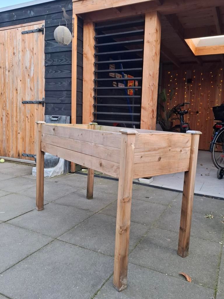 Houten kweektafel / moestuinbak - 120x50x75 cm, Ophalen, Gebruikt, 100 cm of meer, Balkon