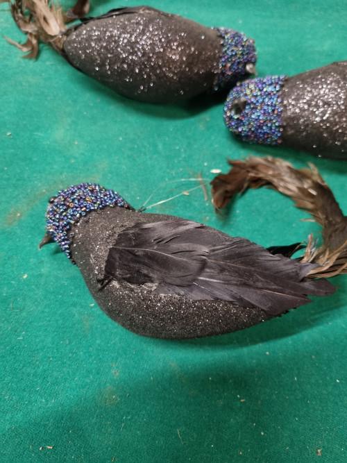 -	Kerst vogels zwart 2x met glitters, Ophalen of Verzenden, 'T Olde Gre-j, Info@toldegrej.nl, Endepoelstraat 20f Didam