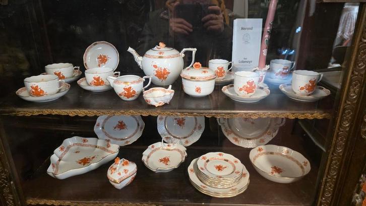 Uitgebreid HEREND koffie/thee sevies 36 delen, Antiek en Kunst, Antiek | Servies compleet, Ophalen