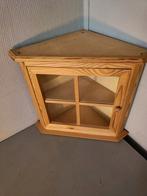 Houten hoekkastje met glazen deurtje, Huis en Inrichting, Kasten | Overige, Ophalen of Verzenden, Zo goed als nieuw
