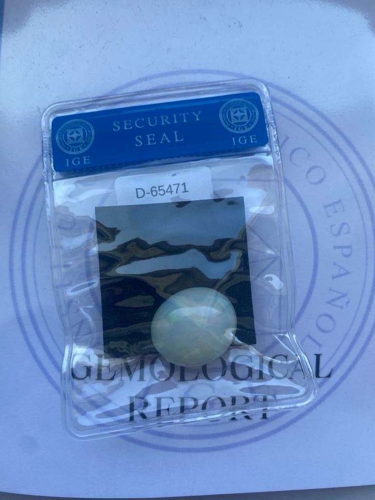 9,30 ct Natuurlijke Witte Opaal met IGE Certificaat, Ophalen of Verzenden, Nieuw