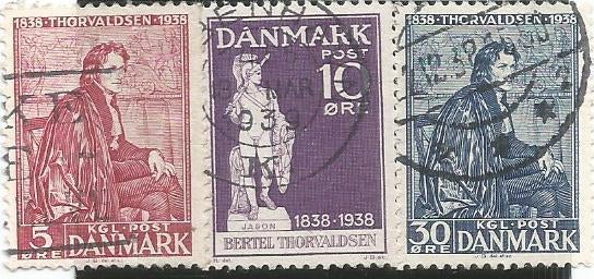 Denemarken mi. 247/249, Ophalen of Verzenden, Denemarken, Gestempeld