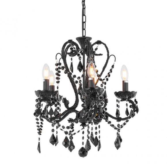 New ITALUX chandelier black pendant lamp - hanglamp zwart, Ophalen of Verzenden, Nieuw, Overige materialen, 50 tot 75 cm