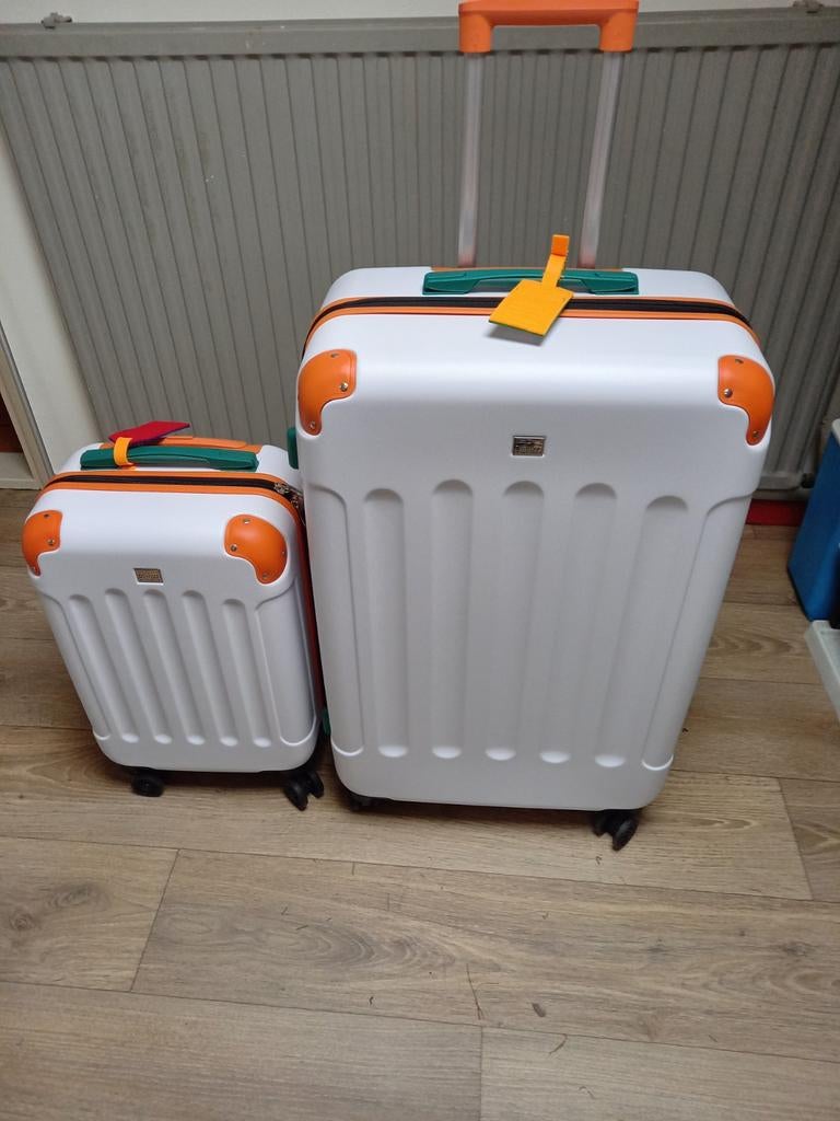 Set Postcodeloterij koffers (2 stuks), Ophalen, Wieltjes, Hard kunststof, 45 tot 55 cm