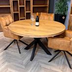 OUTLET model, Eettafel Bram Naturel | Rond 120cm, Niet ingevuld, Nieuw, Ophalen of Verzenden, Vijf personen of meer