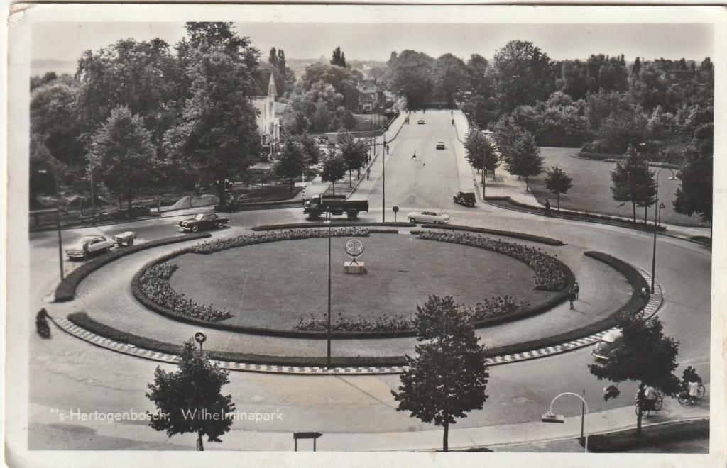 Den Bosch - Wilhelminapark, ca. 1957., Ophalen of Verzenden, 1940 tot 1960, Gelopen, Noord-Brabant