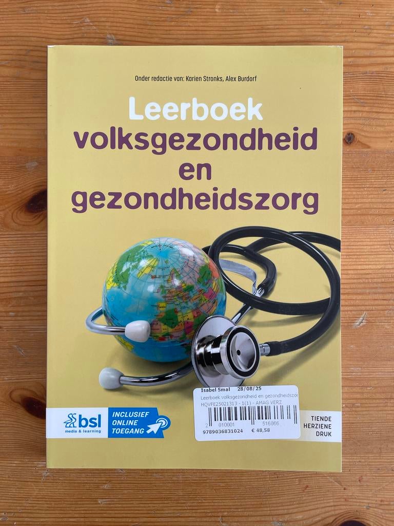 Leerboek volksgezondheid en gezondheidszorg (NIEUW!), Boeken, Studieboeken en Cursussen, Ophalen of Verzenden, Beta, Nieuw, WO
