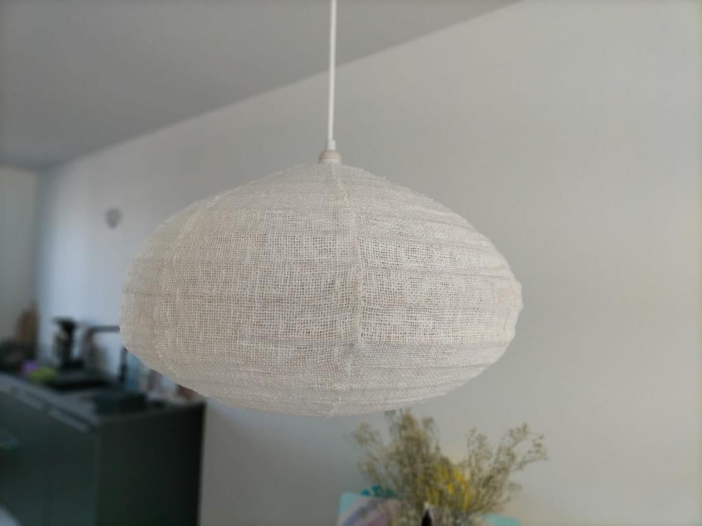 Loft the store hanglamp van geweven stof - Wit/Crème, Ophalen, , Scandinavische, Boho , japandi, 50 tot 75 cm, Nieuw