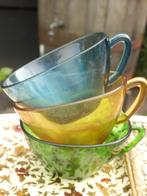 RETRO! gekleurde theeglazen, set van 10., Ophalen, Glas of Glazen, Gebruikt, Glas