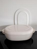 Tupperware microwave schaal ovaal, Ophalen of Verzenden, Zo goed als nieuw, Crème, Schaal