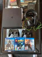 PlayStation 4 slim 500GB, Ophalen, Met 2 controllers, Zo goed als nieuw, Slim