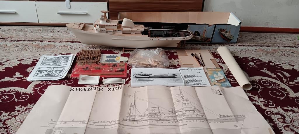 Zwarte Zee Sleepboot Modelbouw Kit - Billing Boats, Ophalen of Verzenden, Gebruikt, Groter dan 1:32, Overige merken