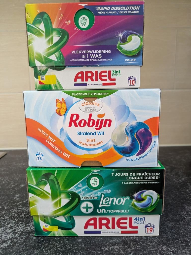 Drie dichte doosjes was pods, Witgoed en Apparatuur, Onderdelen en Toebehoren, Ophalen