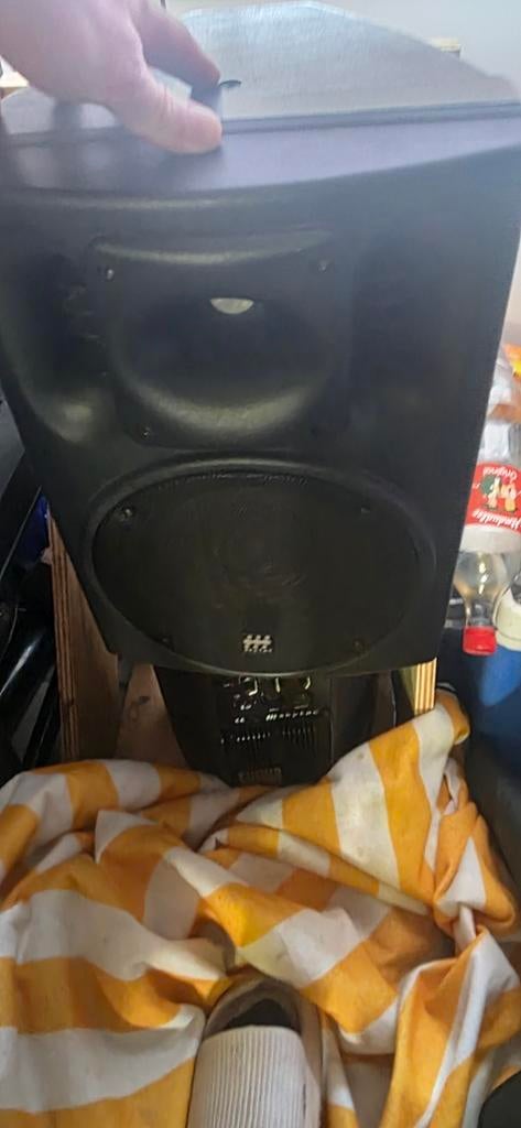 Skytec Studioboxen met stroom- en geluidskabel, Overige merken, Gebruikt, Ophalen of Verzenden, 120 watt of meer