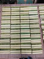 40 Groen/lichtgeel antieke bewerkte randtegels 15x7,5cm, Antiek en Kunst, Ophalen