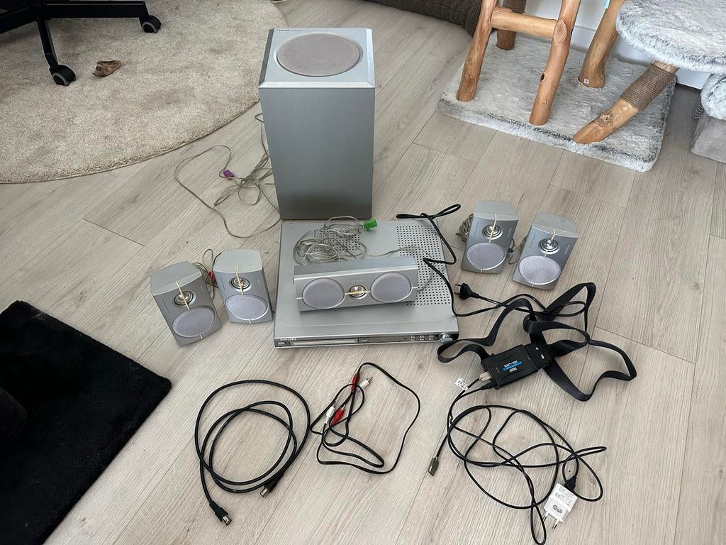 Dvd video digital surround system met kabels, Ophalen, Philips, Dvd-speler, Gebruikt