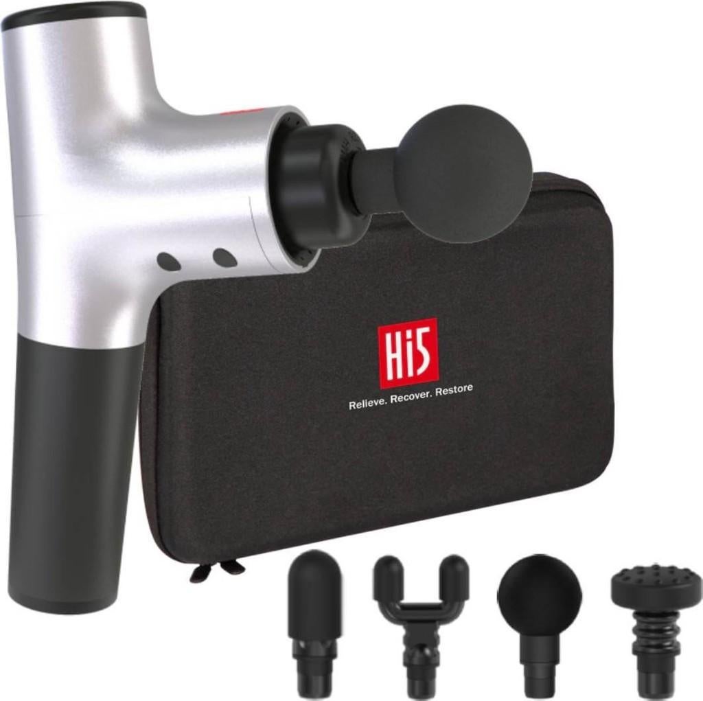 hi5 nova plus 4 massage Gun Zilver 4 koppen nylon opbergtas, Sport en Fitness, Ophalen of Verzenden, Nieuw, Apparaat