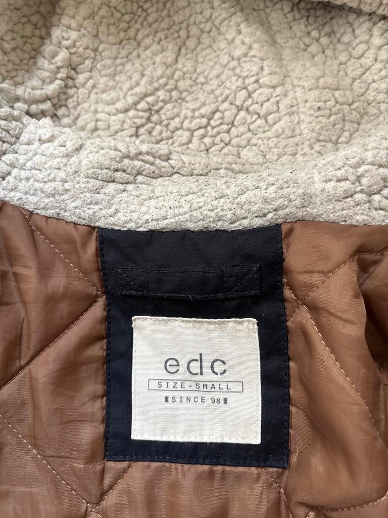 EDC Winterjas donkerblauw Maat S met Teddy Voering, Kleding | Heren, Jassen | Winter, Ophalen of Verzenden, Gedragen, Maat 46 (S) of kleiner