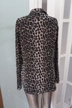 Ambika prachtige travelstof blouse bruin zwart L, Zwart, Maat 42/44 (L), Ophalen of Verzenden, Zo goed als nieuw