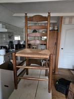 Houten stoel met rieten zitting, Ophalen, Gebruikt, Bruin, Eén