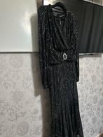 Zwarte galajurk met gouden details en strass gesp, Kleding | Dames, Zwart, Nieuw, Onder de knie, Ophalen