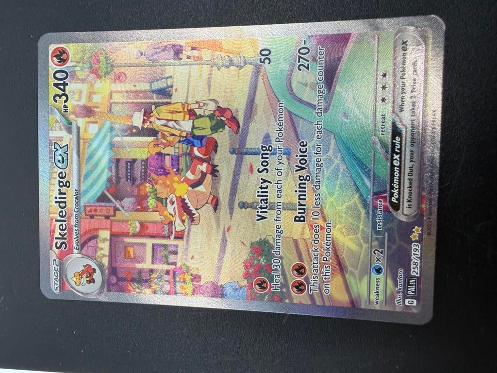 Skeledirge ex 258/193 Full Art Pokémon kaart, Ophalen of Verzenden, Zo goed als nieuw, Losse kaart, Foil
