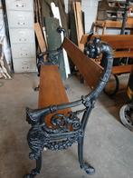 Antieke gietijzeren franse tuinbank, Ophalen, Metaal