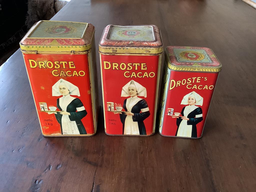 Oude Droste cacao blikken, Ophalen of Verzenden, Zo goed als nieuw, Overige, Droste