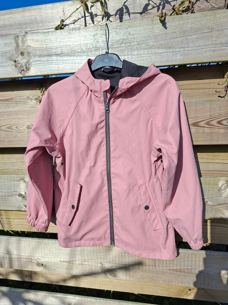 Roze regenjas maat 140 - Gedragen, vlekken, Kinderen en Baby's, Kinderkleding | Maat 140, Gebruikt, Meisje, Zomer, Ophalen of Verzenden