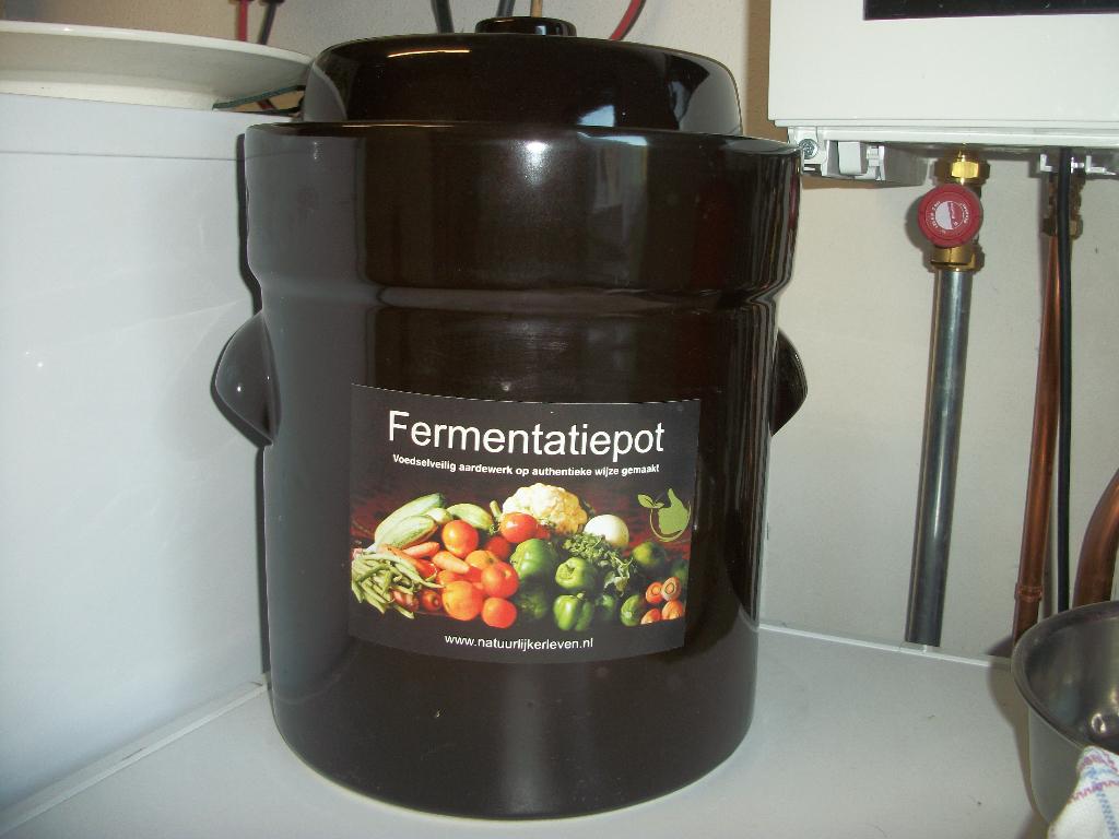 te koop fermenteerpot, Huis en Inrichting, Keuken | Potten en Pannen, Ophalen, Zo goed als nieuw, Overige materialen, Pot, Bus of Blik
