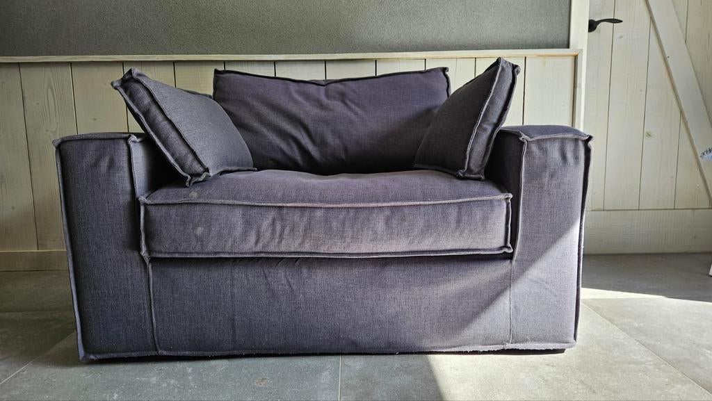 *Gratis* 1.5-zits fauteuil / loveseat. 130x100cm., Huis en Inrichting, Gebruikt, Ophalen of Verzenden, Stof, 75 tot 100 cm