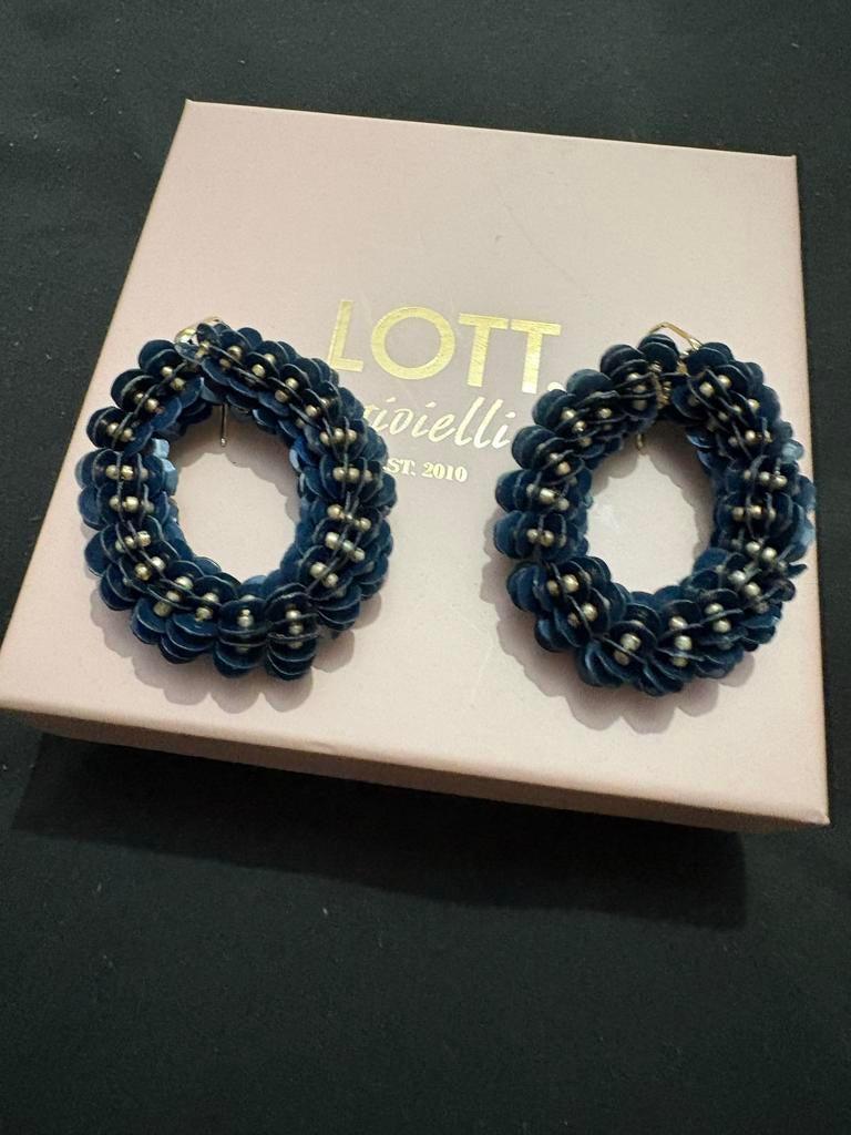 Lott Gioielli Oorbellen - Donkerblauwe Hangers, Sieraden, Tassen en Uiterlijk, Oorbellen, Overige materialen, Hangers, Blauw, Nieuw