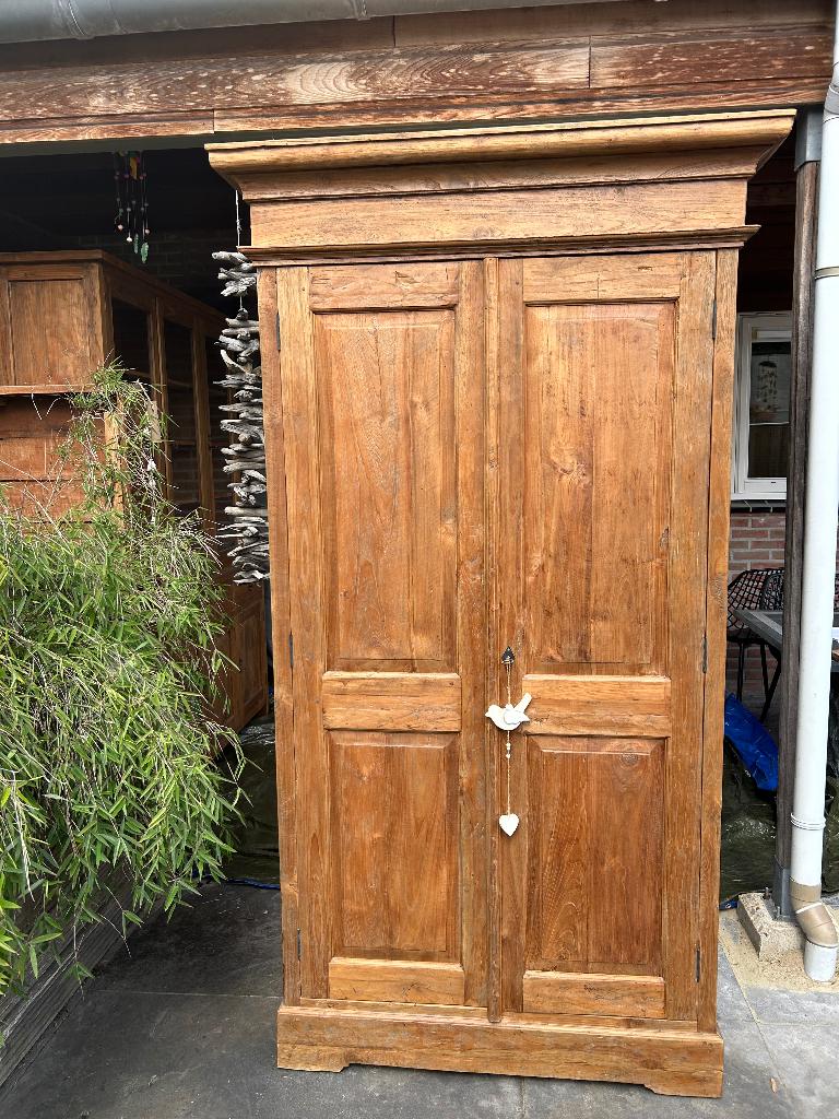 Teak houten kast, Ophalen, 100 tot 150 cm, 200 cm of meer, Teakhout