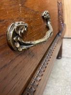 Vintage houten kledingkast houtsnijwerk art deco, Ophalen, Gebruikt, 100 tot 150 cm, 200 cm of meer