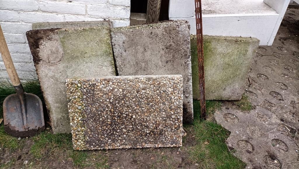 5 grindtegels, gebruikt, Tuin en Terras, Ophalen, Gebruikt, Minder dan 5 m², Grind